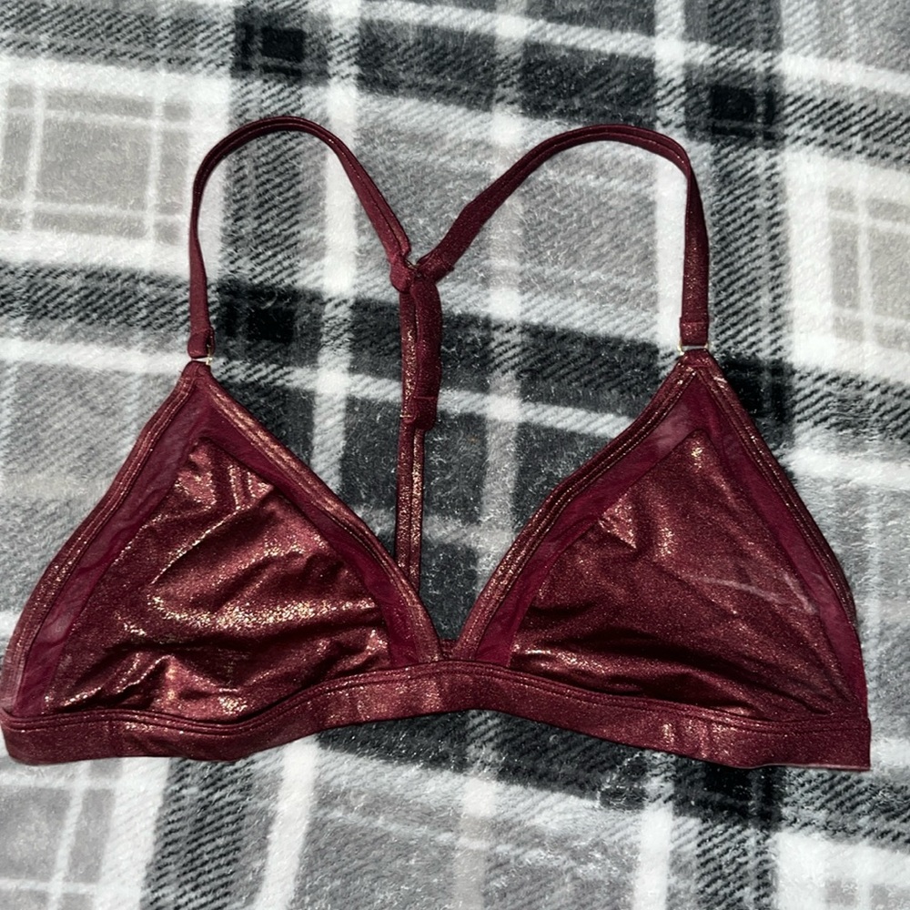 Maroon & Gold shimmer bralette